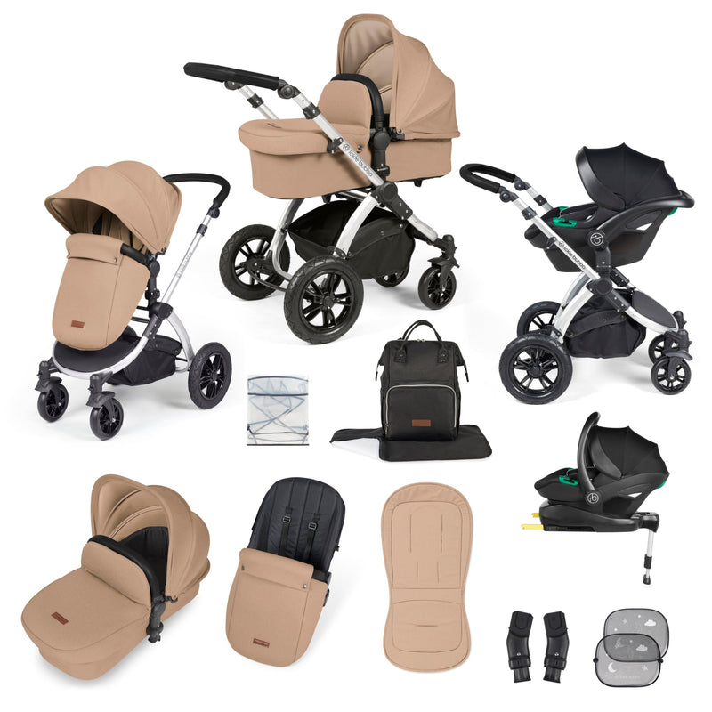 Stomp Luxe 12 Piece Travel System with i-Size Stratus Car Seat & ISOFIX Base