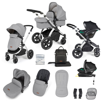 Stomp Luxe 12 Piece Travel System with i-Size Stratus Car Seat & ISOFIX Base