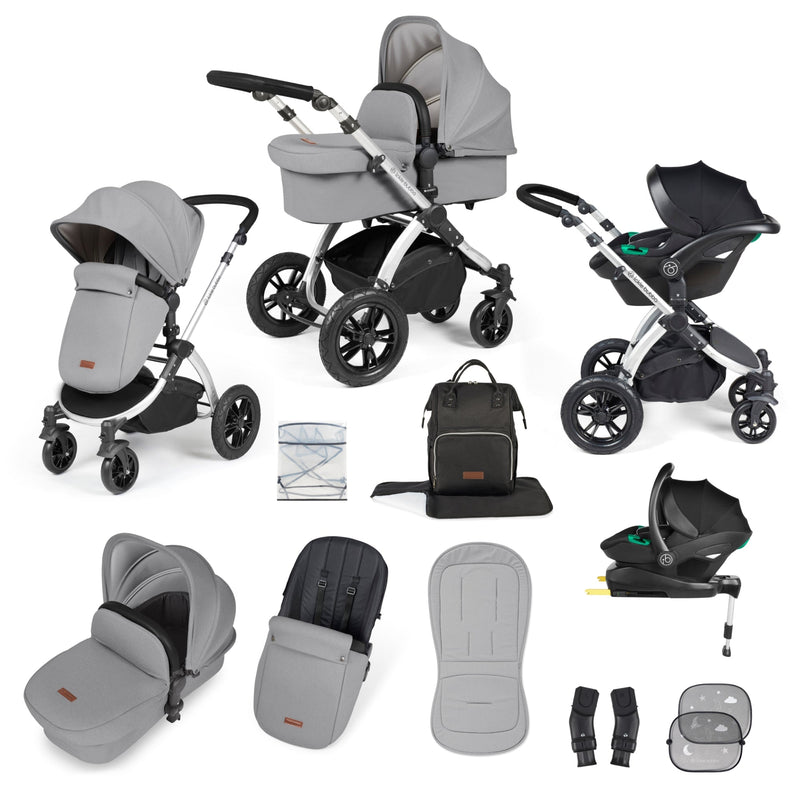 Stomp Luxe 12 Piece Travel System with i-Size Stratus Car Seat & ISOFIX Base