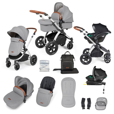 Stomp Luxe 12 Piece Travel System with i-Size Stratus Car Seat & ISOFIX Base