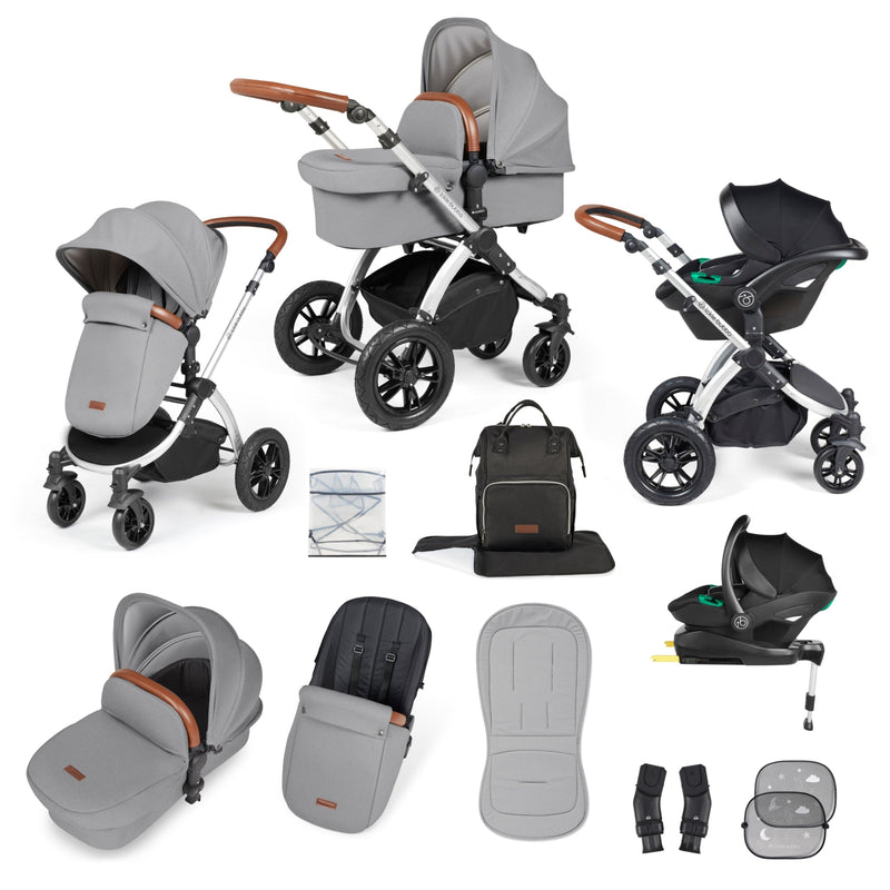 Stomp Luxe 12 Piece Travel System with i-Size Stratus Car Seat & ISOFIX Base