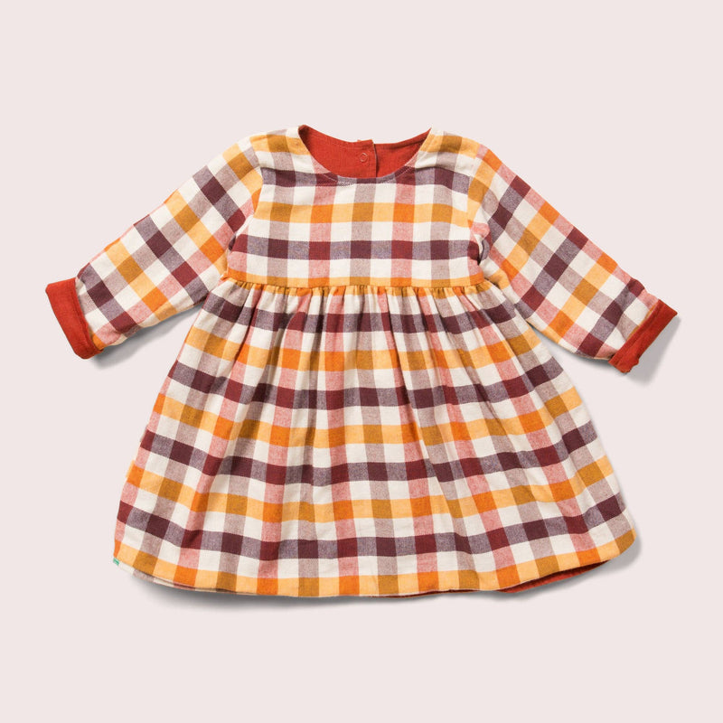 Little Green Radicals - Burnt Ochre Day After Day Reversible Corduroy Pocket Dress