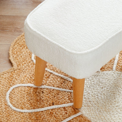 Babymore - Freya Nursing Chair with Stool - Off White Bouclé