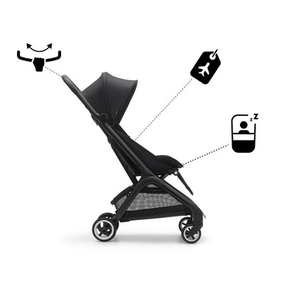 Bugaboo Butterfly Travel Pushchair - Black/Midnight Black - + Free Transport Bag