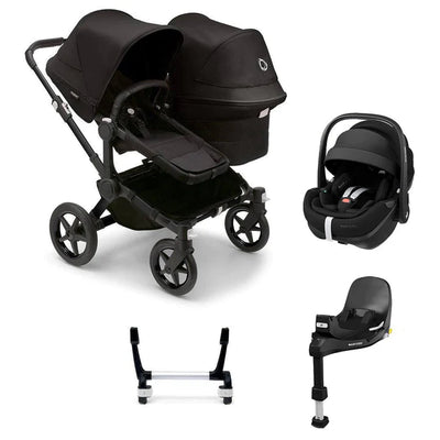 Bugaboo Donkey 5 Duo Complete + Pebble 360 Pro 2 Travel System - Midnight Black