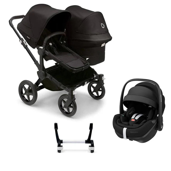 Bugaboo Donkey 5 Duo Complete + Pebble 360 Pro 2 Travel System - Midnight Black