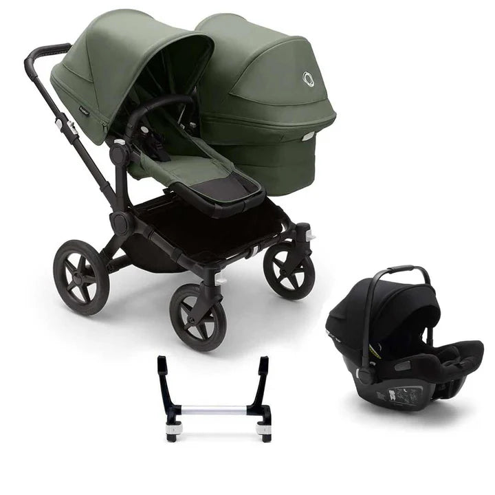 Bugaboo Donkey 5 Duo Complete + Turtle Air Travel System -  Forest Green