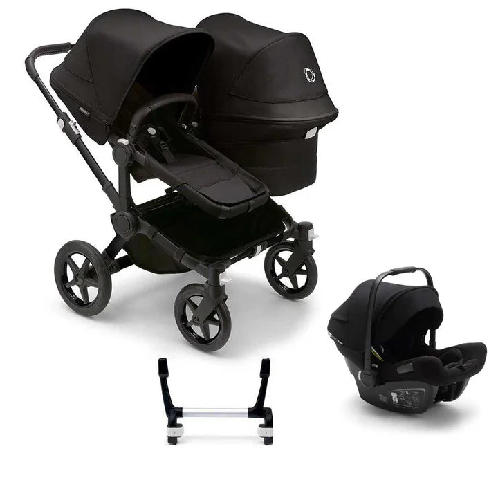 Bugaboo Donkey 5 Duo Complete + Turtle Air Travel System - Midnight Black