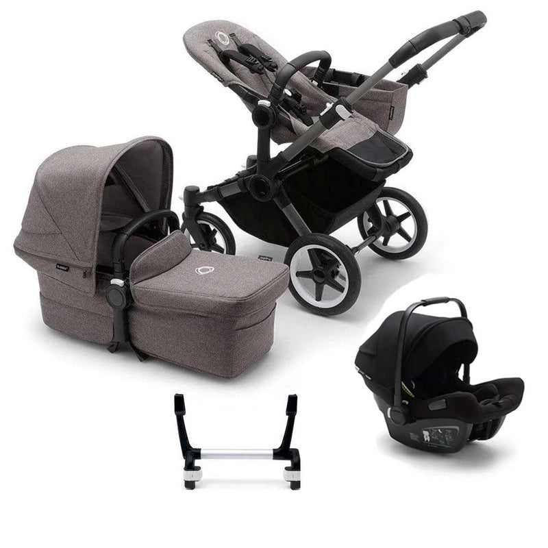 Bugaboo Donkey 5 Mono Complete + Turtle Air Travel System -  Grey Melange