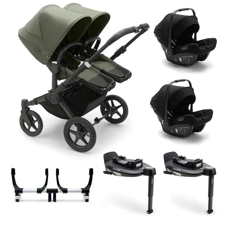 Bugaboo Donkey 5 Twin Complete + Turtle Air Travel System - Forest Green
