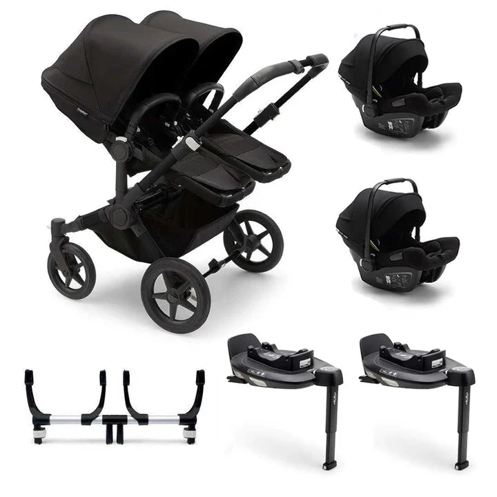 Bugaboo Donkey 5 Twin Complete + Turtle Air Travel System - Midnight Black