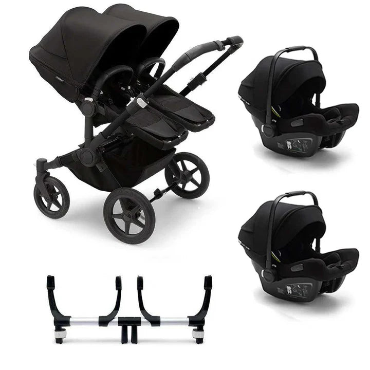 Bugaboo Donkey 5 Twin Complete + Turtle Air Travel System - Midnight Black