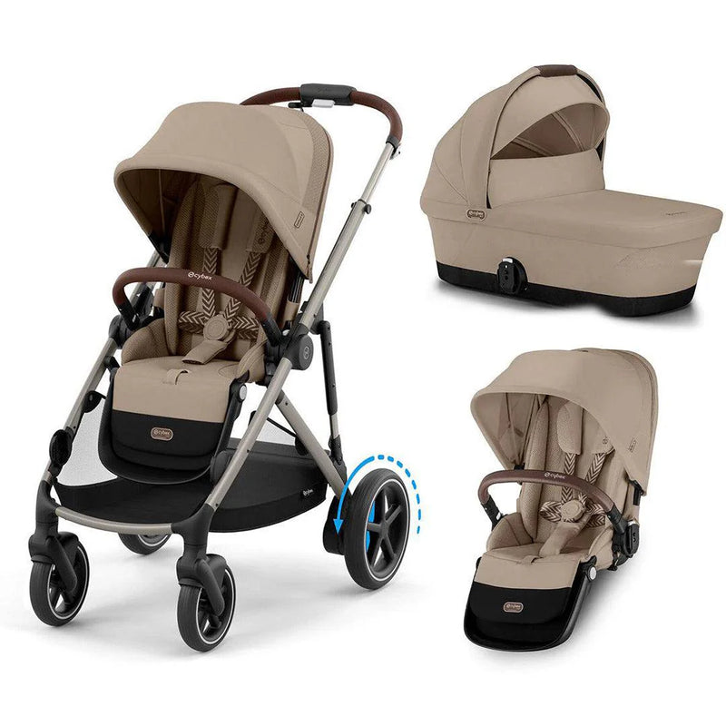 Cybex eGazelle S Twin/Double Bundle (2 seats, 1 carrycot) - Almond Beige