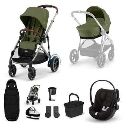 CYBEX e-Gazelle S + Cloud G Travel System - Moss Green