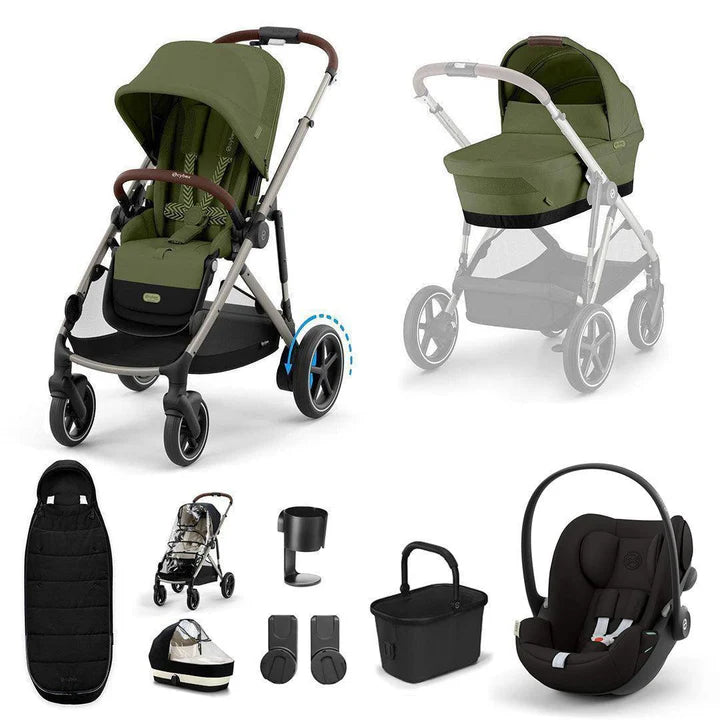 CYBEX e-Gazelle S + Cloud G Travel System - Moss Green
