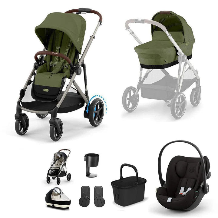 CYBEX e-Gazelle S + Cloud G Travel System - Moss Green