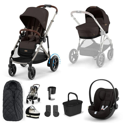 CYBEX e-Gazelle S + Cloud G Travel System - Chocolate Brown