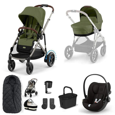 CYBEX e-Gazelle S + Cloud G Travel System - Moss Green