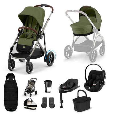 CYBEX e-Gazelle S + Cloud G Travel System - Moss Green