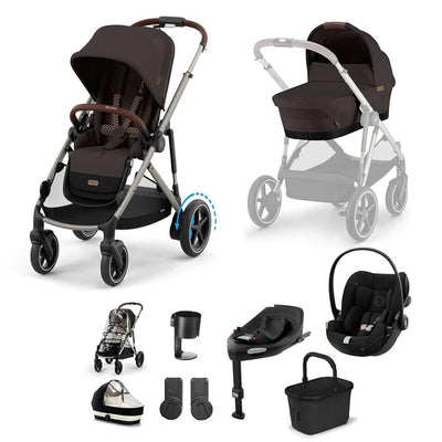 CYBEX e-Gazelle S + Cloud G Travel System - Chocolate Brown