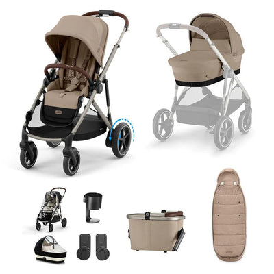 CYBEX e-Gazelle S Essential Pushchair Bundle - Almond Beige