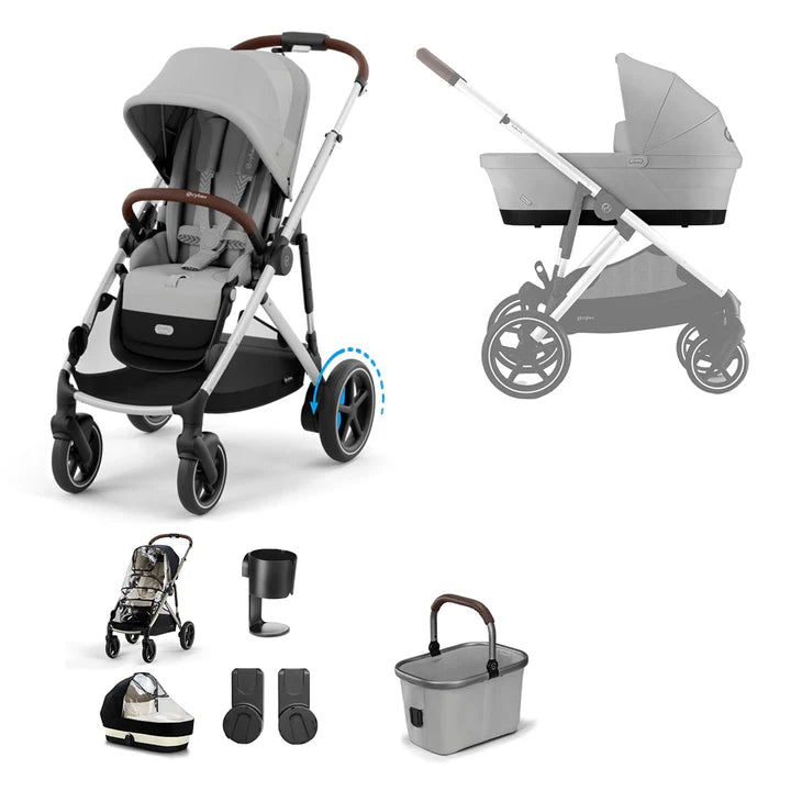 CYBEX e-Gazelle S Essential Pushchair Bundle - Stone Grey