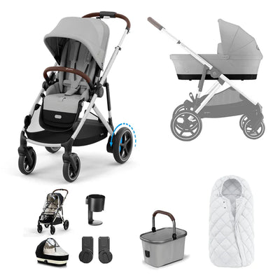 CYBEX e-Gazelle S Essential Pushchair Bundle - Stone Grey