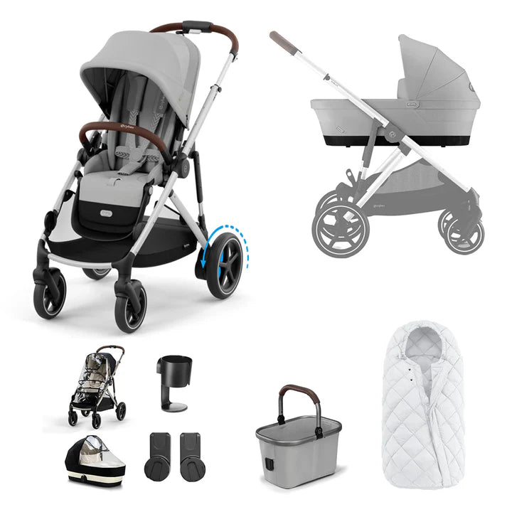CYBEX e-Gazelle S Essential Pushchair Bundle - Stone Grey