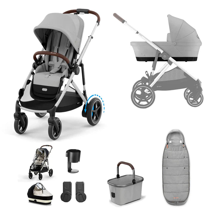 CYBEX e-Gazelle S Essential Pushchair Bundle - Stone Grey