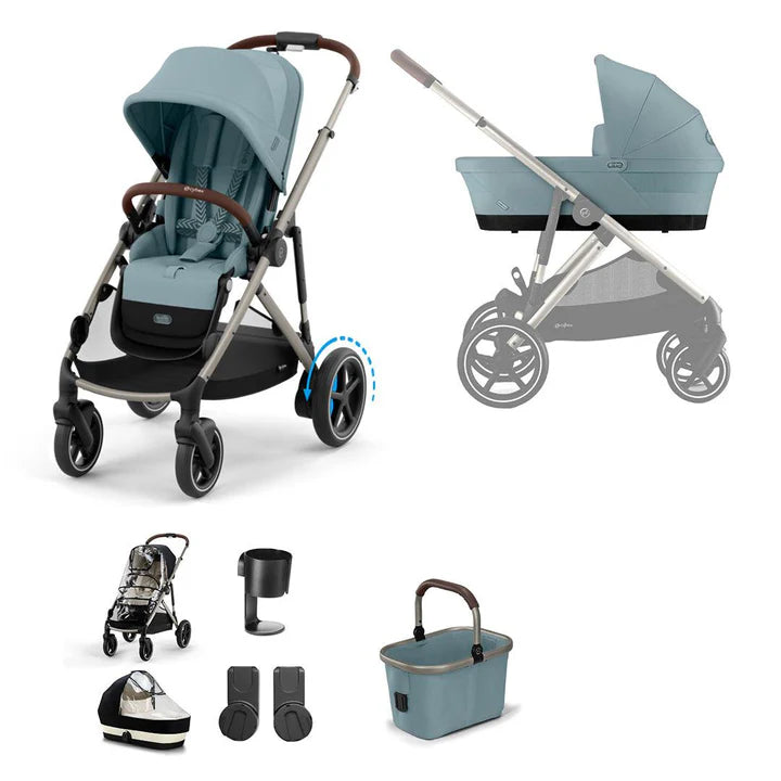 CYBEX e-Gazelle S Essential Pushchair Bundle -  Stormy Blue