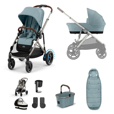 CYBEX e-Gazelle S Essential Pushchair Bundle -  Stormy Blue