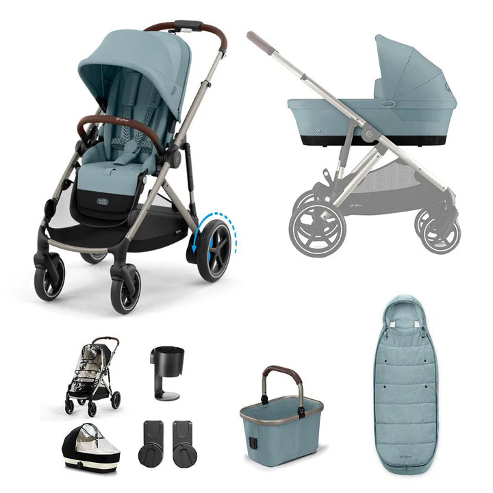 CYBEX e-Gazelle S Essential Pushchair Bundle -  Stormy Blue