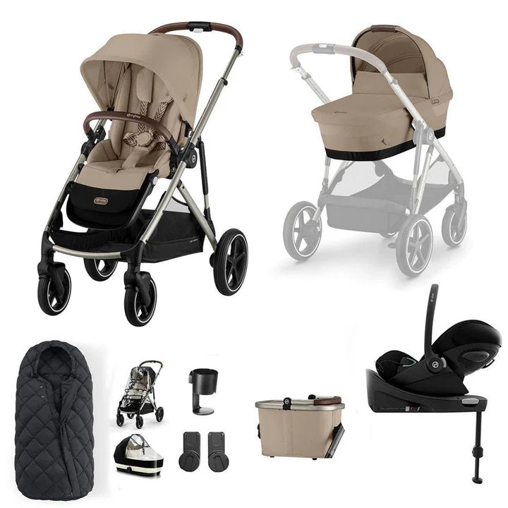 CYBEX Gazelle S + Cloud G Travel System - Almond Beige