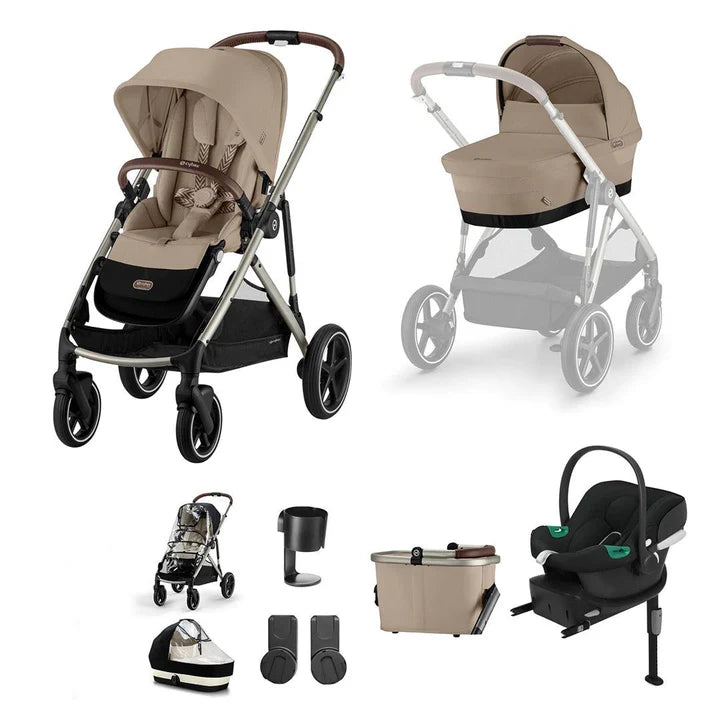 CYBEX Gazelle S + Aton B2 Travel System - Almond Beige