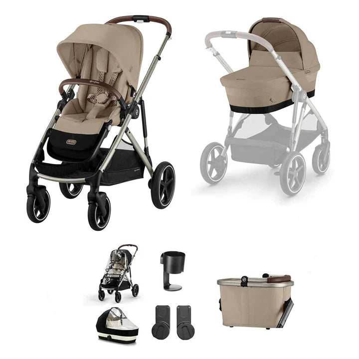 CYBEX Gazelle S Essential Pushchair Bundle - Almond Beige