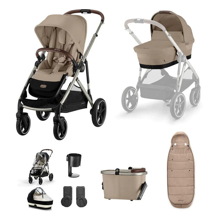 CYBEX Gazelle S Essential Pushchair Bundle - Almond Beige