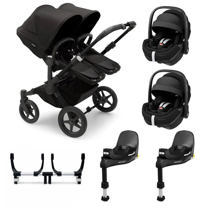 Bugaboo Donkey 5 Twin Complete + Pebble 360 Pro 2 Travel System - Midnight Black