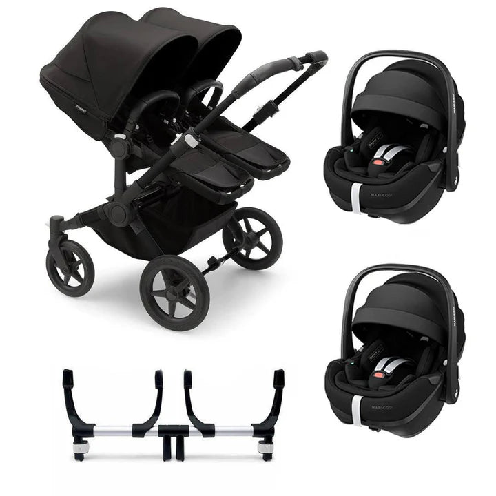 Bugaboo Donkey 5 Twin Complete + Pebble 360 Pro 2 Travel System - Midnight Black