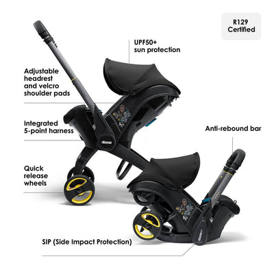 Doona i Infant Car Seat Stroller + ISOFIX Base - Nitro Black