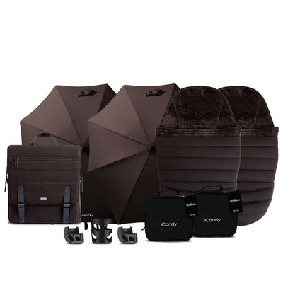 iCandy Peach 7 Twin Complete Bundle in Pecan