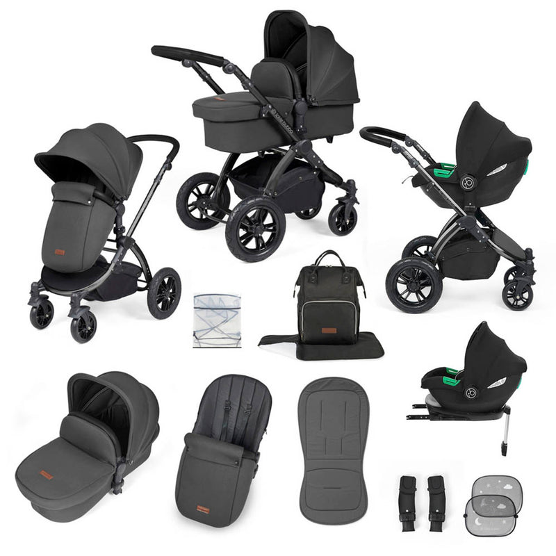 Ickle Bubba Stomp Luxe Cirrus Travel System - Black/Charcoal Grey/Black