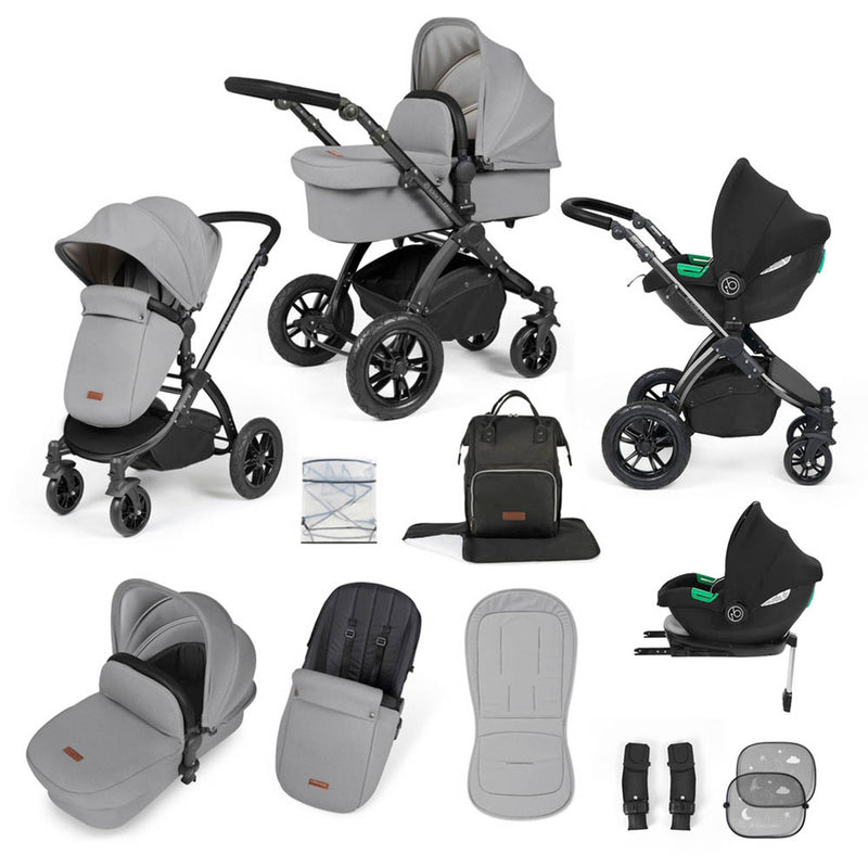 Ickle Bubba Stomp Luxe Cirrus Travel System - Black/Pearl Grey/Black
