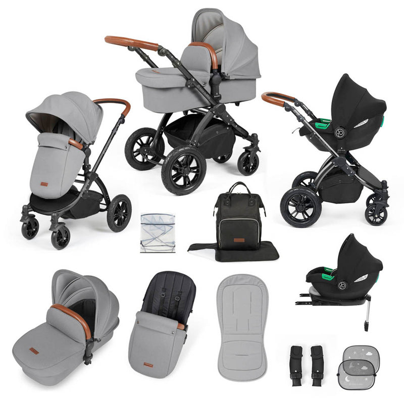 Ickle Bubba Stomp Luxe Cirrus Travel System - Black/Pearl Grey/Tan