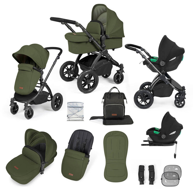 Ickle Bubba Stomp Luxe Cirrus Travel System - Black/Woodland/Black