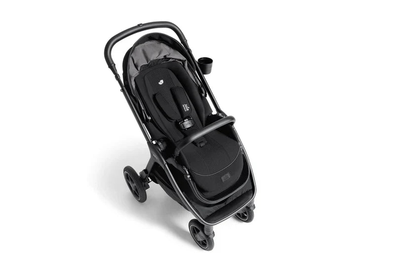 Joie Finiti Flex black multi-functional stroller with adjustable seat and cup holder for travel convenience