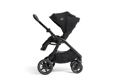 Joie Finiti black multi-mode baby stroller with large wheels and adjustable canopy