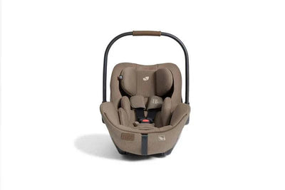 Joie Finiti Flex travel ready infant car seat in maple brown with ergonomic design and padded comfort.
