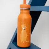 Trixie 500ml stainless steel water bottle with Mr. Fox design for kids, leakproof and durable alternative to plastic bottles