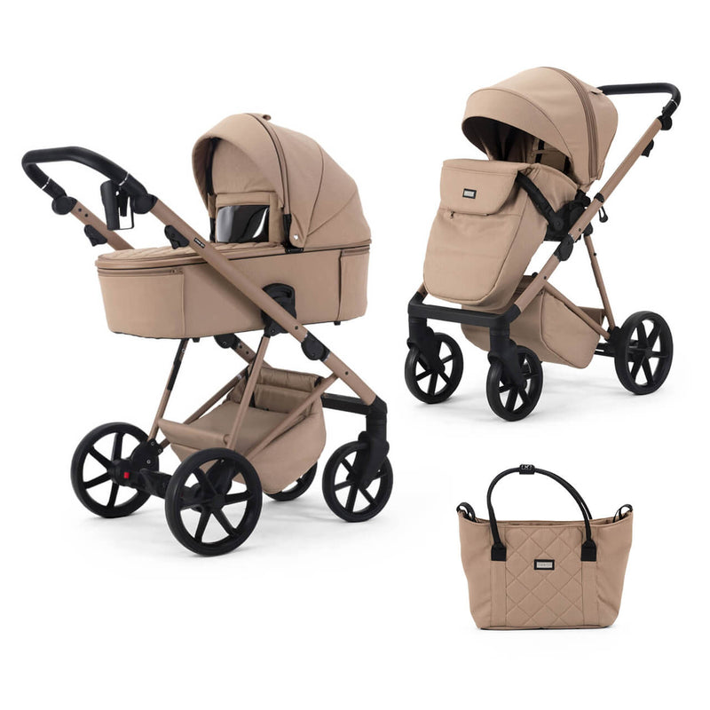 Mee-Go Milano Natura 2-in-1 Pram & Accessories - Camel