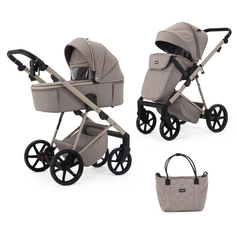 Mee-Go Milano Natura 2-in-1 Pram & Accessories - Cappuccino